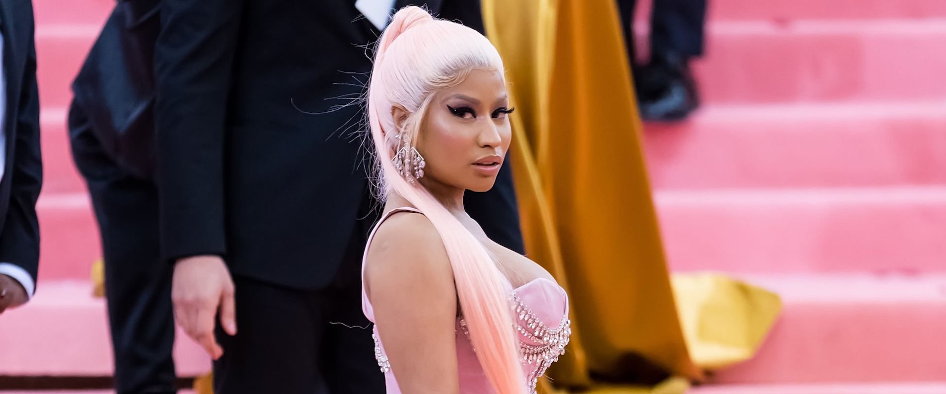 Nicki Minaj is seen arriving to the 2019 Met Gala Celebrating Camp: Notes on Fashion at The Metropolitan Museum of Art on May 6, 2019 in New York City. (Photo by Gilbert Carrasquillo/GC Images)