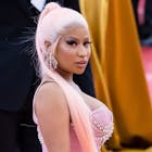 Nicki Minaj is seen arriving to the 2019 Met Gala Celebrating Camp: Notes on Fashion at The Metropolitan Museum of Art on May 6, 2019 in New York City. (Photo by Gilbert Carrasquillo/GC Images)