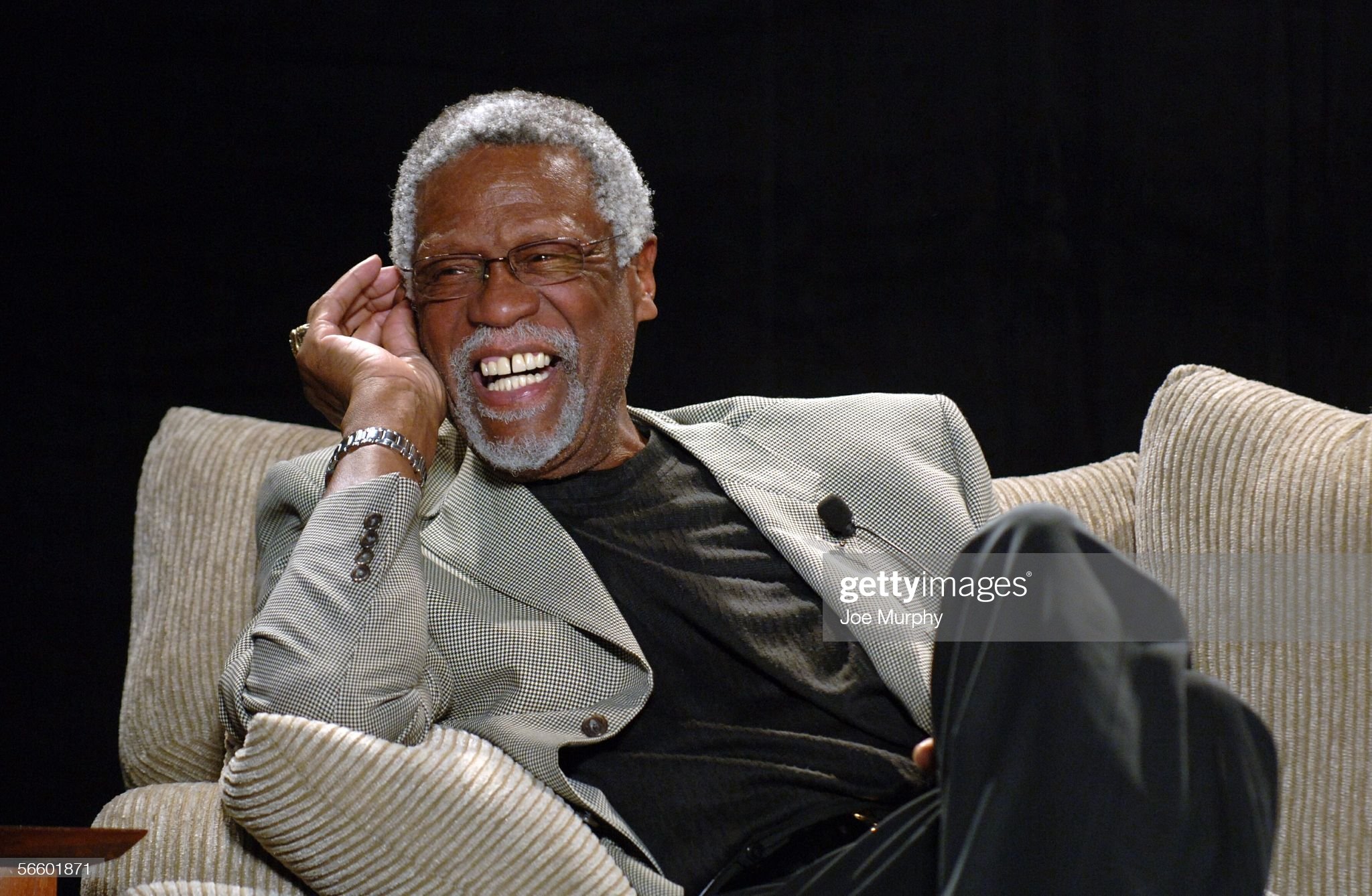 Bill Russell speaks during a Martin Luther King Jr. Sports Legacy Symposium before a game between the San Antonio Spurs and Memphis Grizzlies on January 16, 2006 at FedexForum in Memphis, Tennessee. NOTE TO USER: User expressly acknowledges and agrees that, by downloading and or using this photograph, User is consenting to the terms and conditions of the Getty Images License Agreement. Mandatory Copyright Notice: Copyright 2006 NBAE (Photo by Joe Murphy/NBAE via Getty Images)