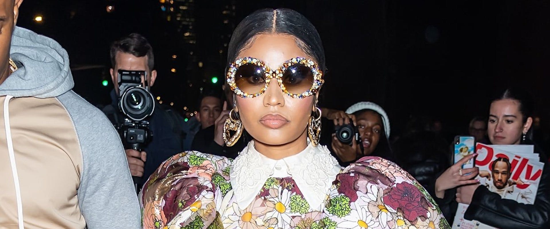 Rapper Nicki Minaj is seen leaving the Marc Jacobs Fall 2020 runway show during New York Fashion Week on February 12, 2020 in New York City. (Photo by Gilbert Carrasquillo/GC Images)