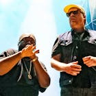 Killer Mike (L) and El-P of Run The Jewels perform on day 2 of Shaky Knees Festival at Atlanta Central Park on October 23, 2021 in Atlanta, Georgia. 