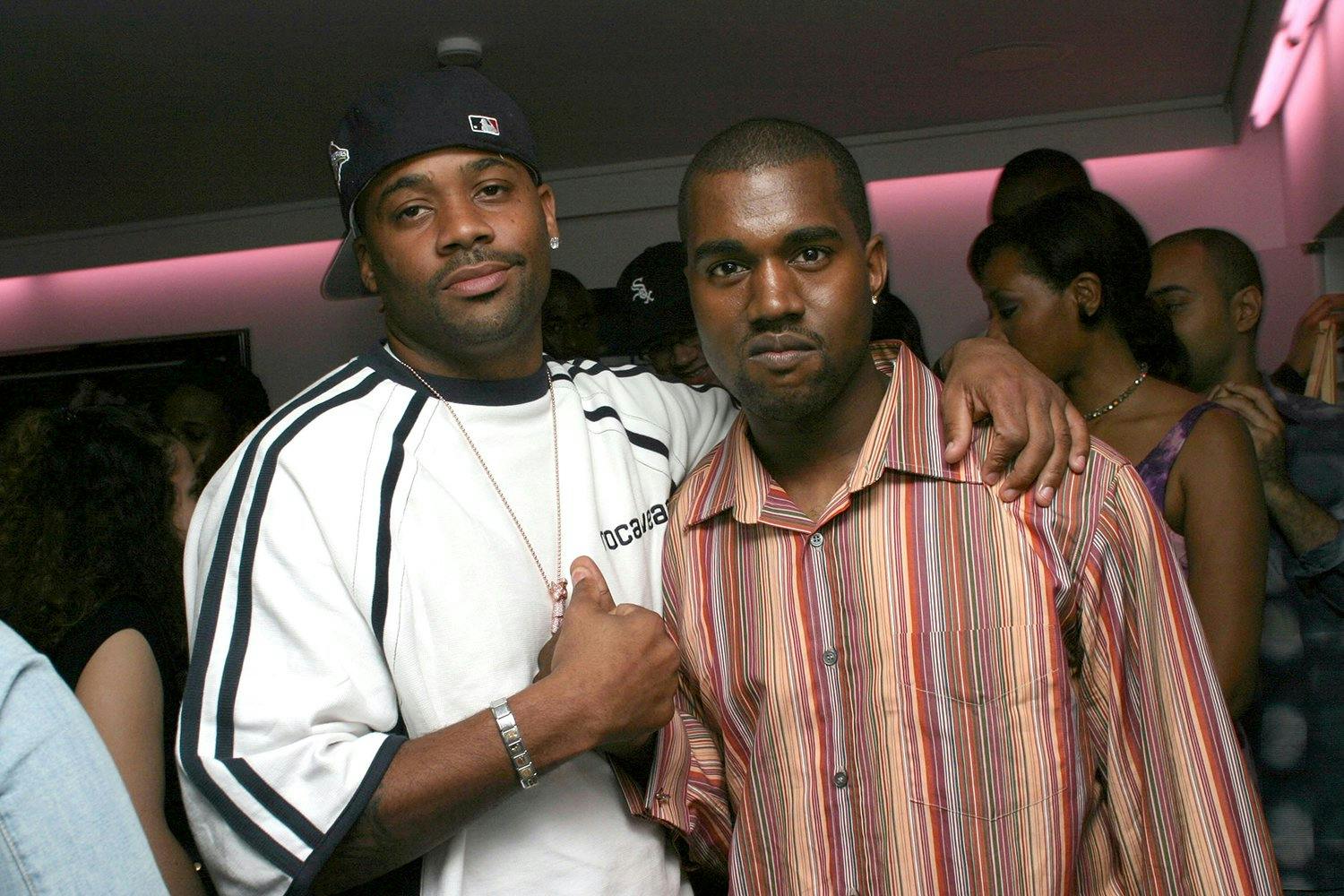 Damon Dash and Kanye West during Kanye West's Album Preview Party at 40/40 in New York City, New York, United States.