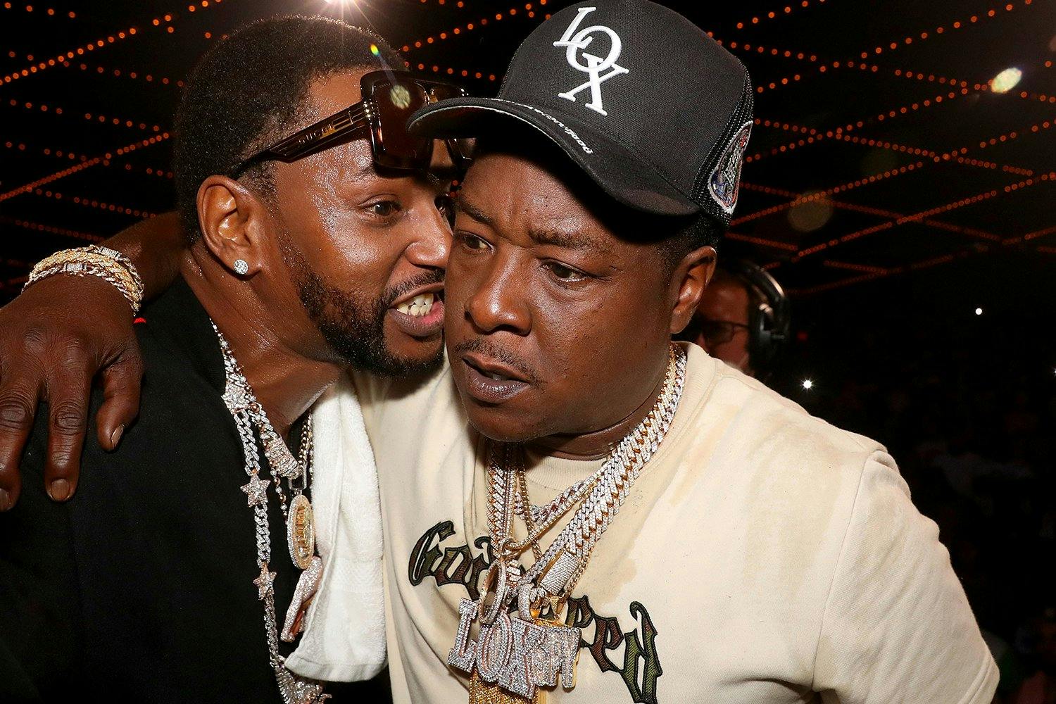 Cam'ron (L) and Jadakiss attend Verzuz: The Lox Vs Dipset at Madison Square Garden on August 03, 2021 in New York City.