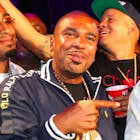 NEW YORK, NY - JULY 19: (L-R) N.O.R.E., Nas, and DJ EFN film an episode of Drink Champs during Nas' "The Lost Tapes 2" release party on July 19, 2019 in New York City. (Photo by Johnny Nunez/WireImage)