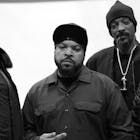 Rappers (L-R) E-40, ICE CUBE, SNOOP DOGG, and Too $hort