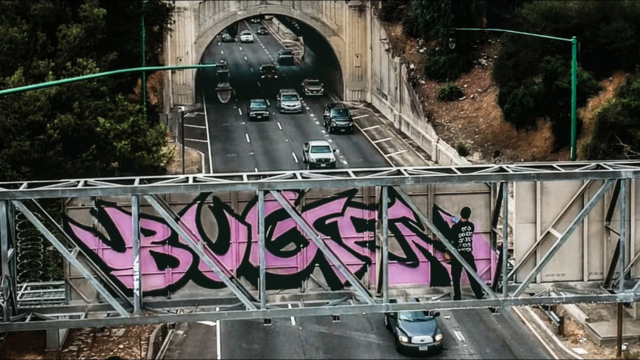 Los Angeles graffiti above the 110 freeway