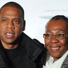 NEW YORK, NY - SEPTEMBER 29: Jay-Z poses with his mother, Gloria Carter during an evening of "Making The Ordinary Extraordinary" hosted by The Shawn Carter Foundation at Pier 54 on September 29, 2011 in New York City. 