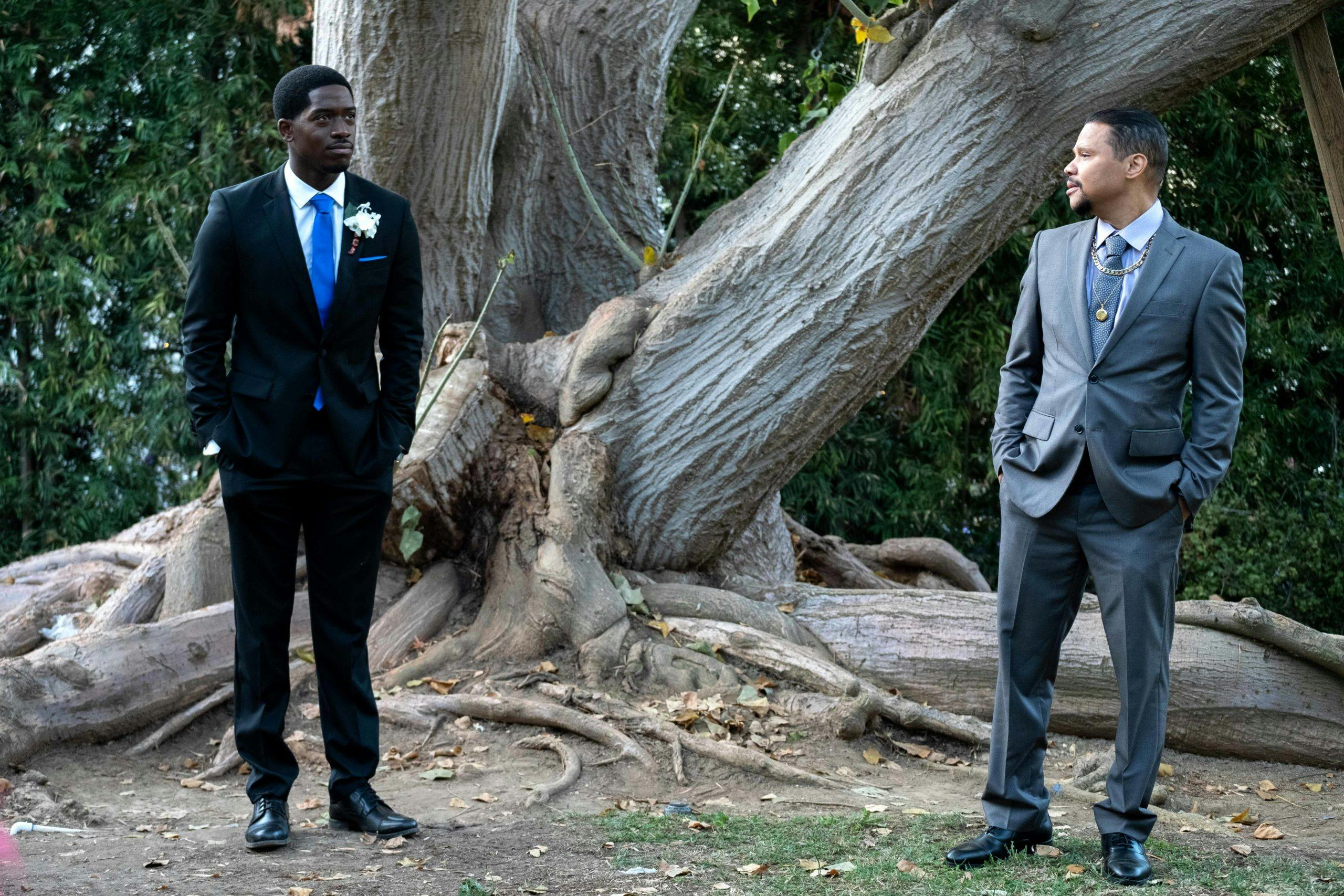 SNOWFALL actors (L-R) DAMSON IDRIS and DE'AUNDRA BONDS in Season 5, Episode 8