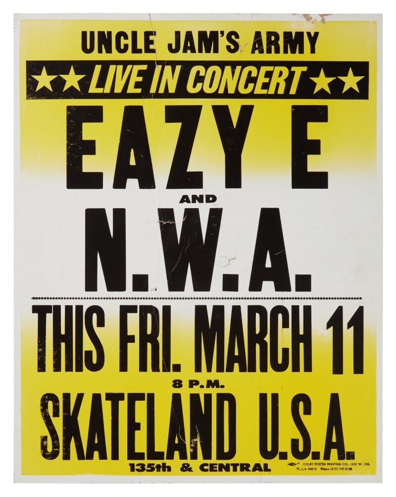 Eazy E and NWA poster at Skateland