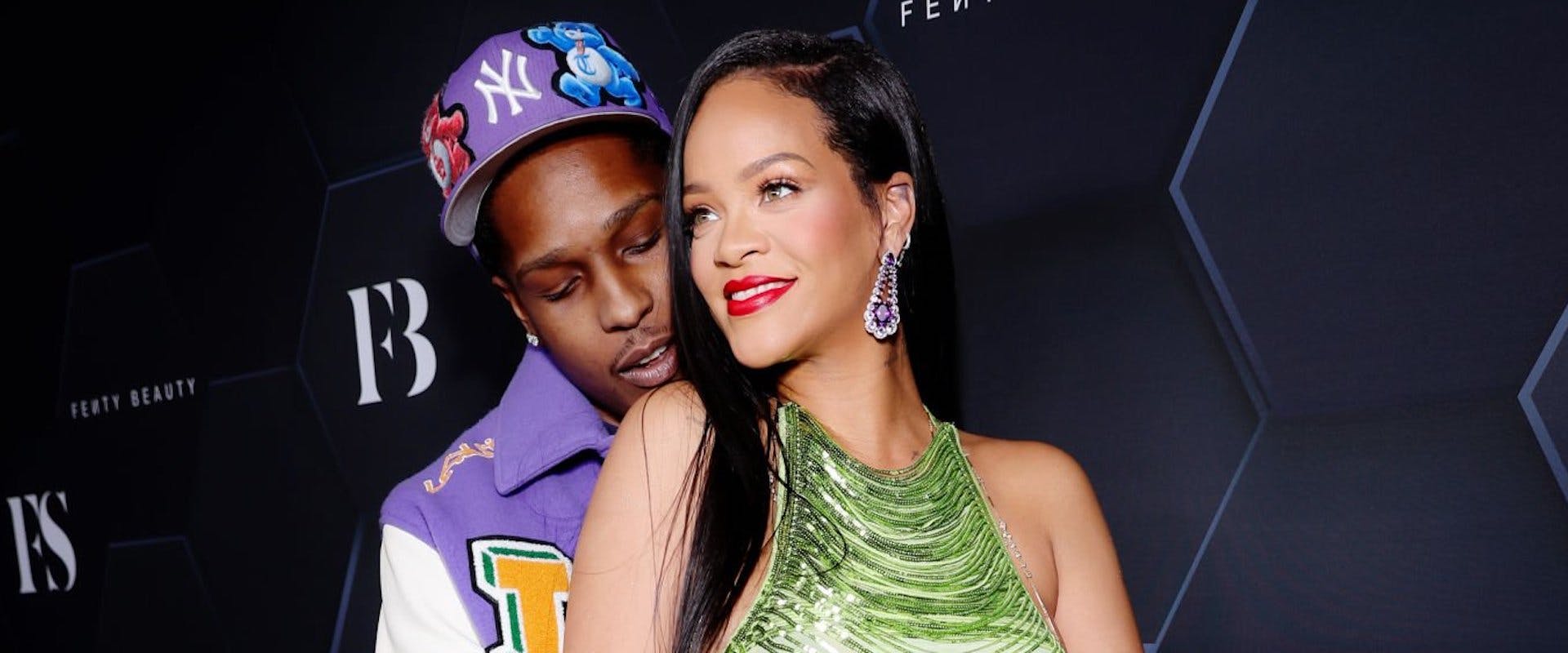 A$AP Rocky and Rihanna celebrate Fenty Beauty & Fenty Skin at Goya Studios on February 11, 2022 in Los Angeles, California. (Photo by Rich Fury/Getty Images for Fenty Beauty & Fenty Skin)