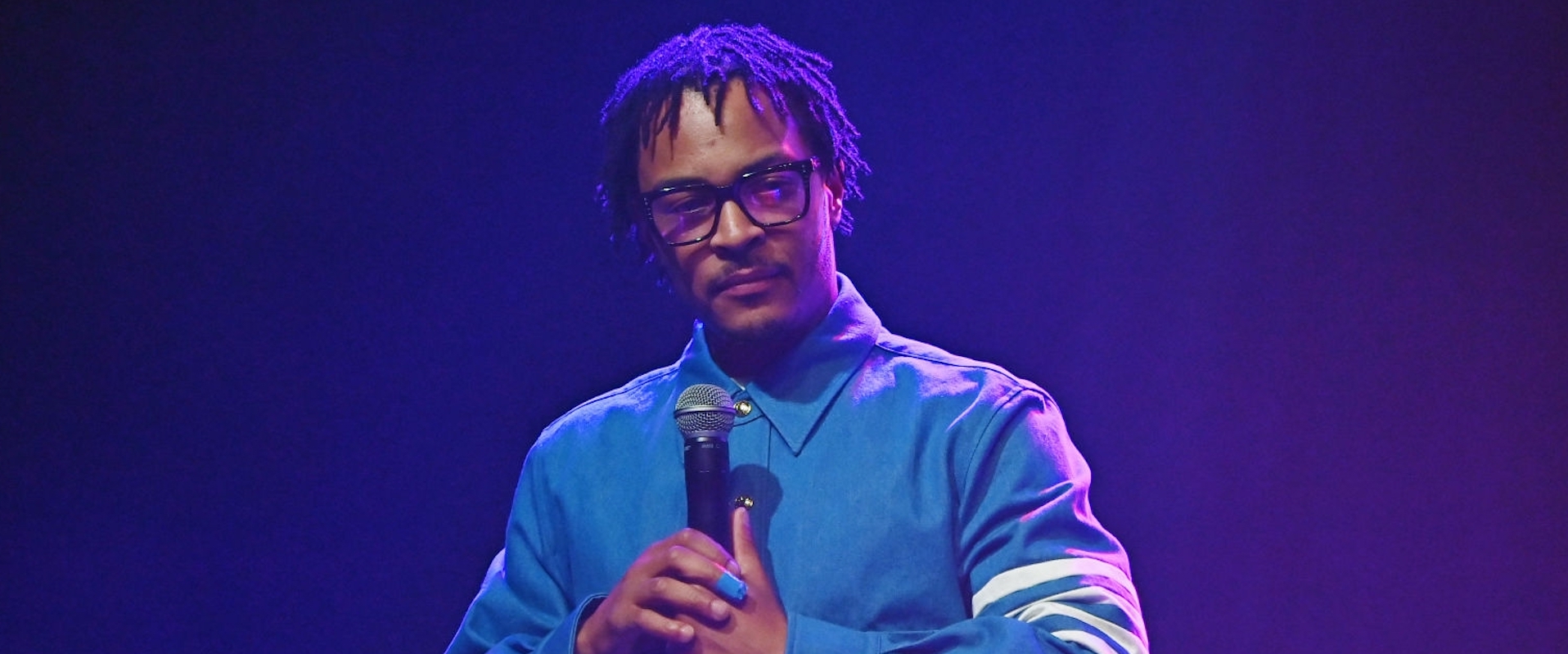 Rapper T.I. speaks onstage during Get Out To Vote Concert & Rally at Center Stage on November 28, 2021 in Atlanta, Georgia. 