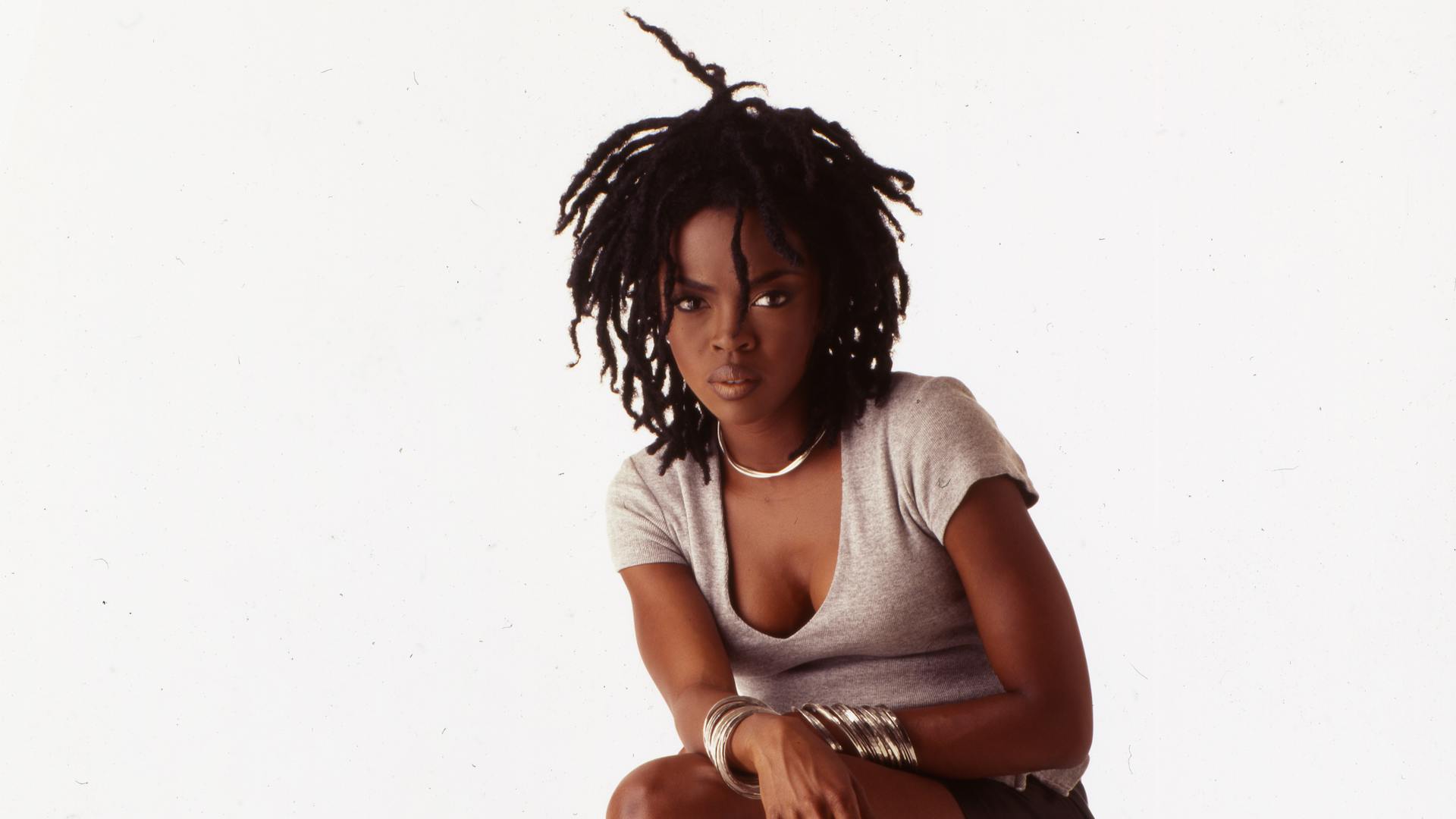 Portrait of American pop and rhythm & blues musician Lauryn Hill, 1998.
