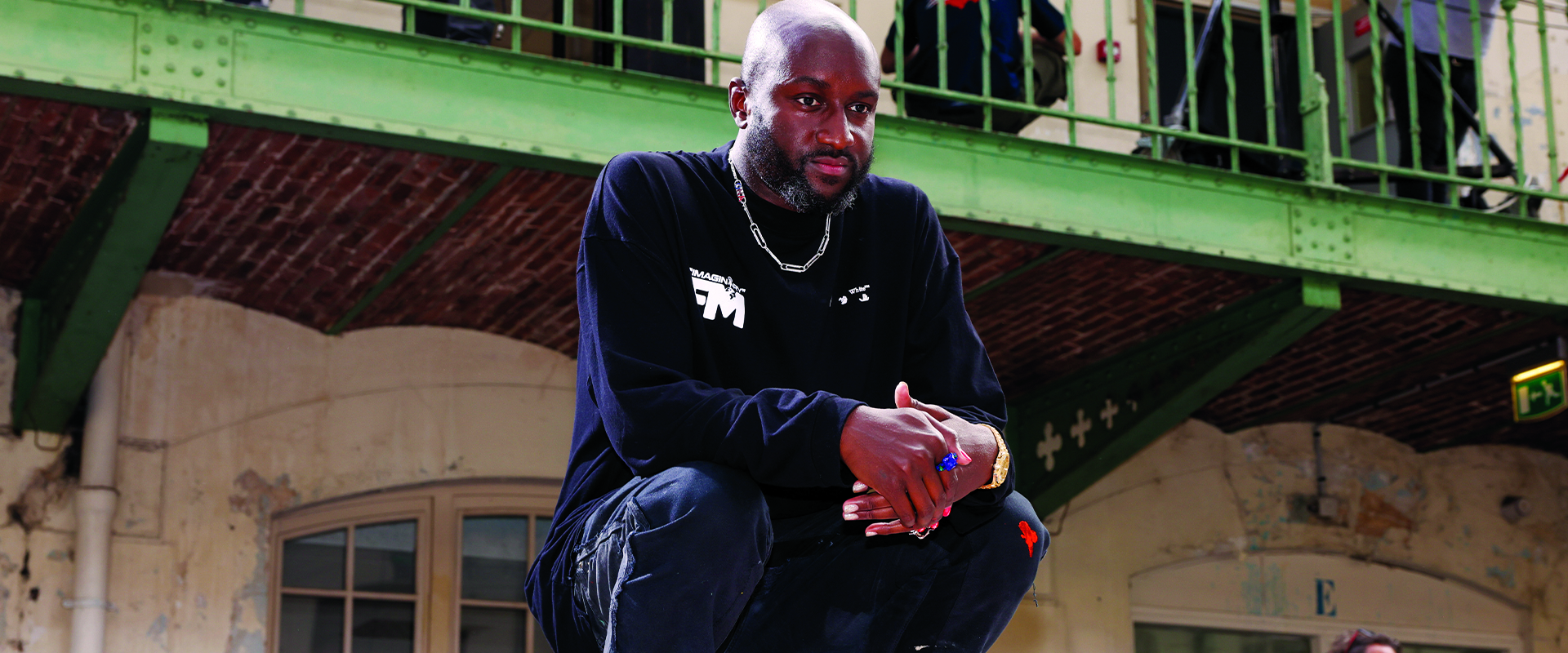 Creative Director Virgil Abloh poses after the Off-White Fall/Winter 2021/2022 show as part of Paris Fashion Week on July 04, 2021 in Paris, France. 