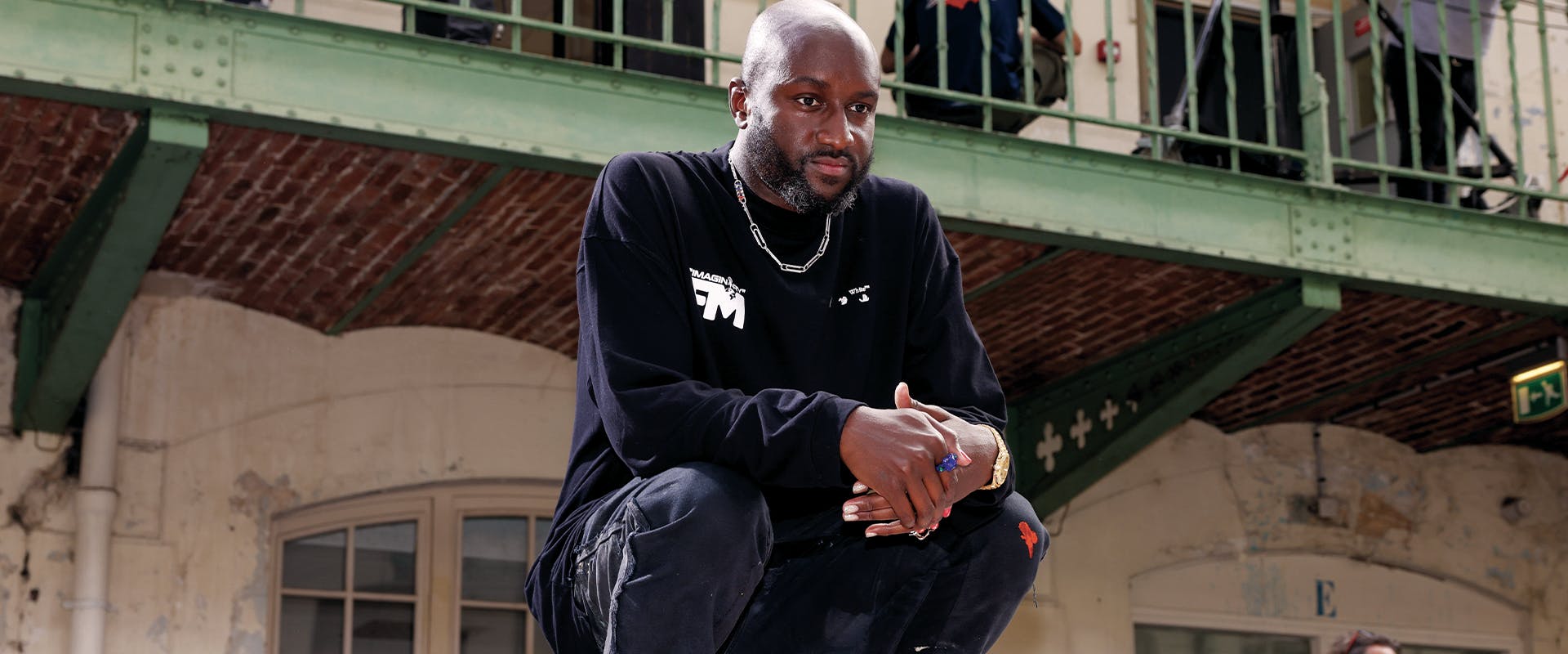 Creative Director Virgil Abloh poses after the Off-White Fall/Winter 2021/2022 show as part of Paris Fashion Week on July 04, 2021 in Paris, France. 