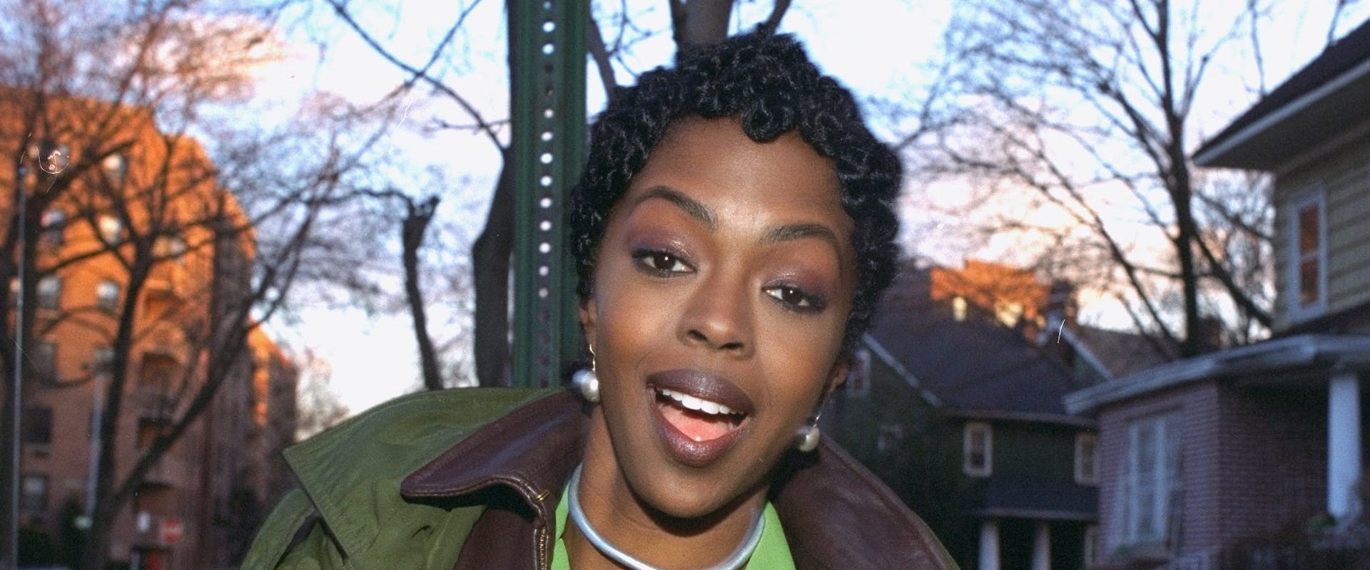 Fugees' lead singer Lauryn Hill during "Killing Me Softly" video shoot.
