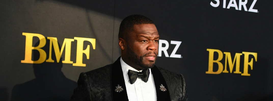 ATLANTA, GEORGIA - SEPTEMBER 23: Curtis “50 Cent” Jackson attends STARZ Series "BMF" World Premiere at Cellairis Amphitheatre at Lakewood on September 23, 2021 in Atlanta, Georgia. 