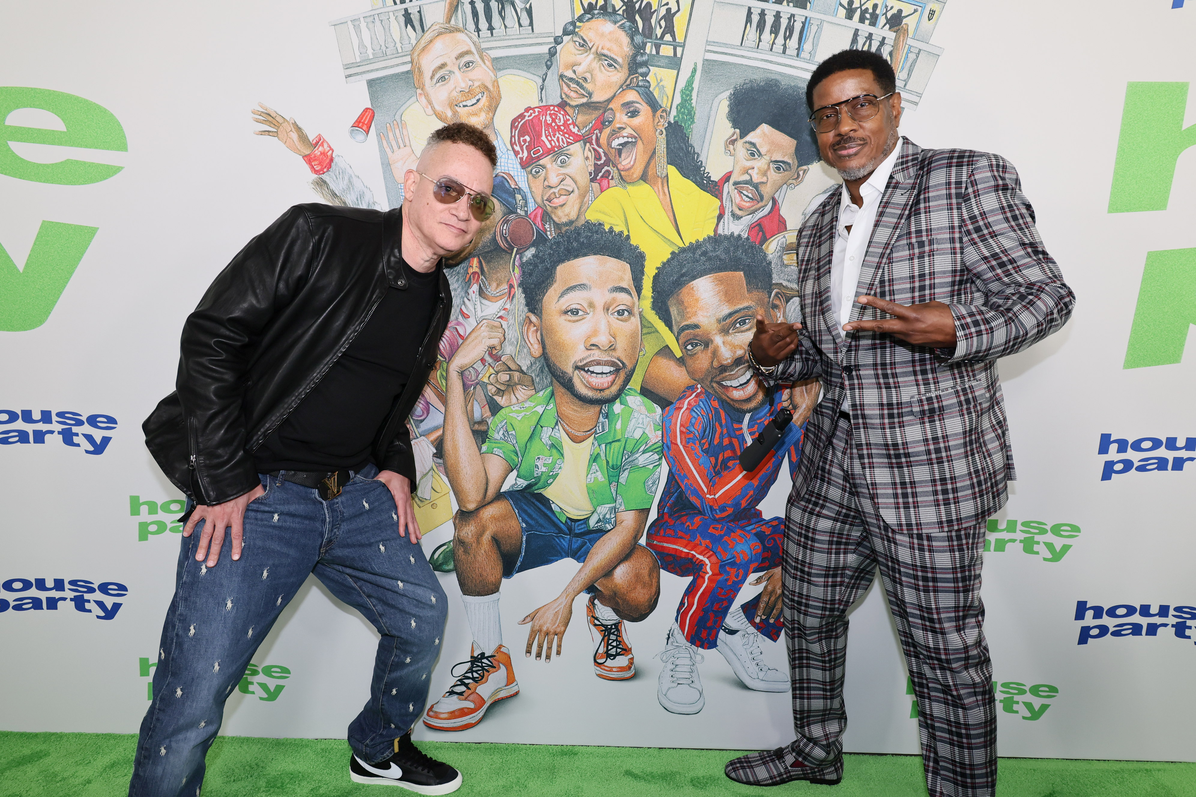 HOLLYWOOD, CALIFORNIA - JANUARY 11: (L-R) Christopher Reid and Christopher Martin of Kid 'n Play attend the Special Red Carpet Screening for New Line Cinema's "House Party" at TCL Chinese 6 Theatres on January 11, 2023 in Hollywood, California.