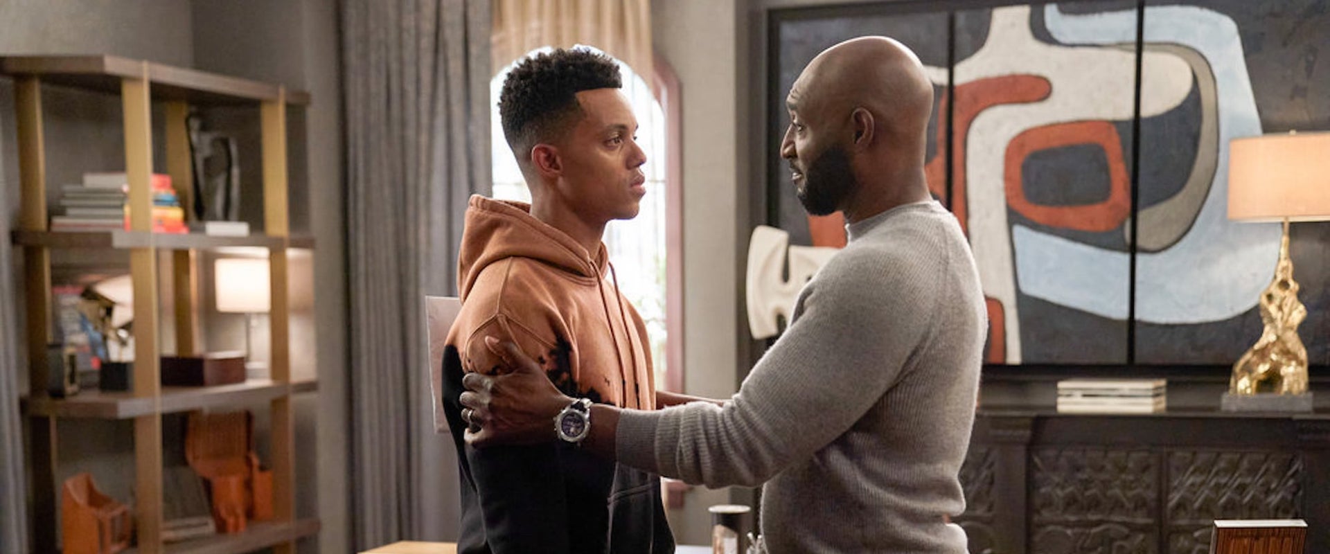 BEL-AIR actors (L-R) JABARI BANKS and ADRIAN HOLMES
