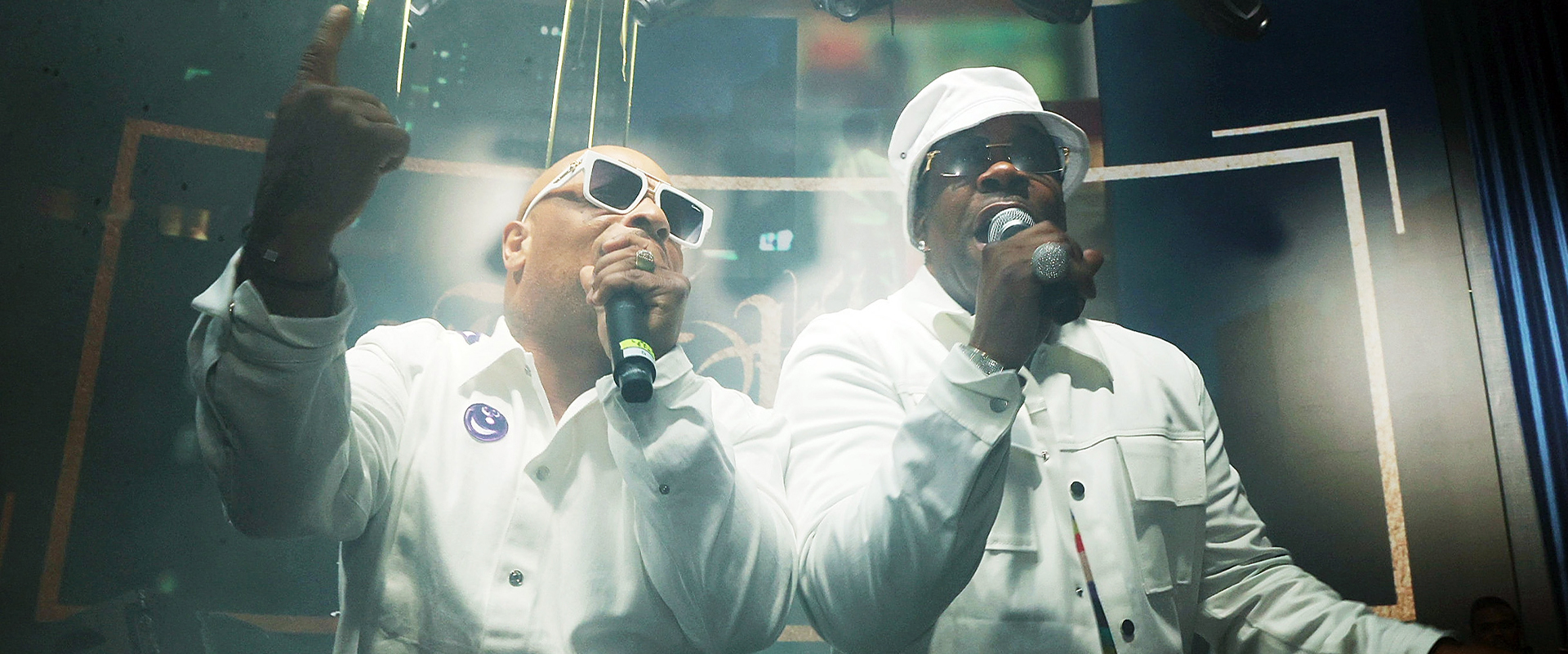 Busta Rhymes and Spliff Star attend Pass The Mic Concert at Hard Rock Hote - Times Square on May 12, 2022 in New York City. (Photo by Shareif Ziyadat/Getty Images)