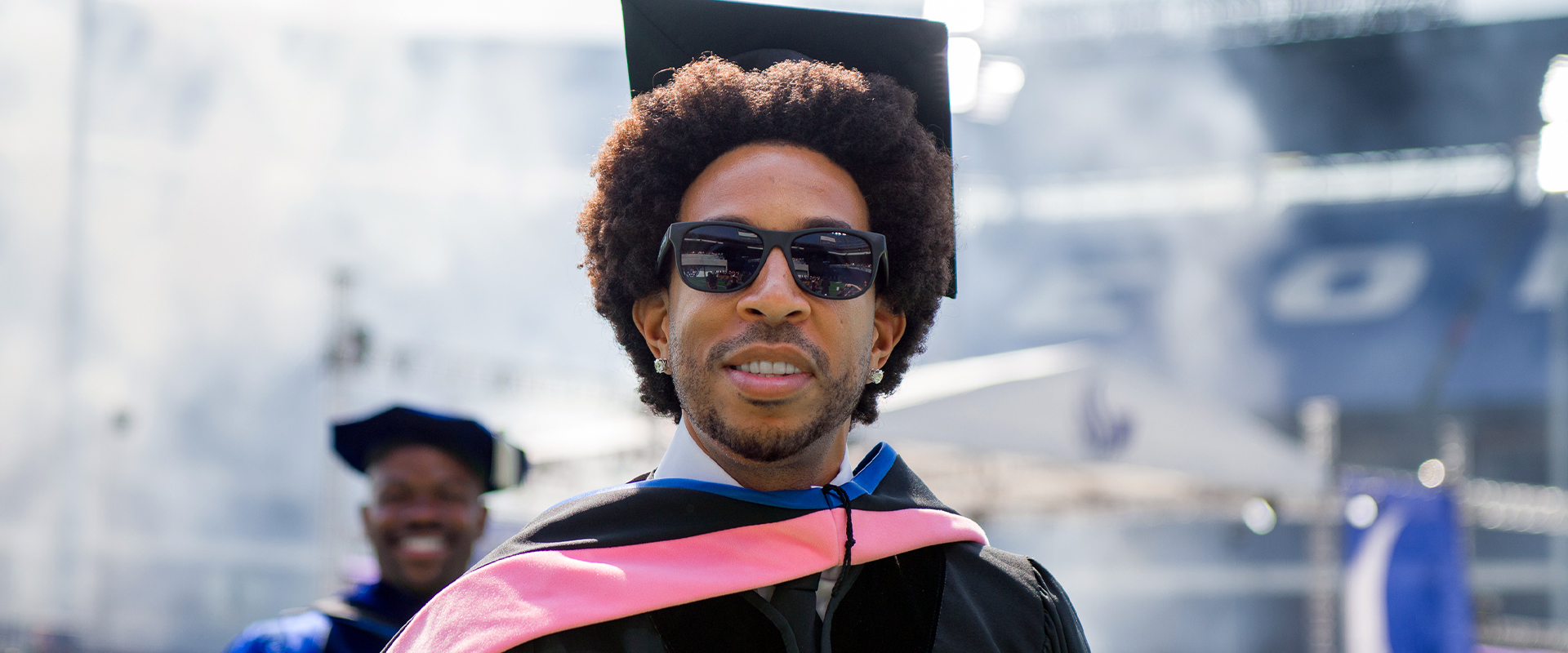 Chris "Ludacris" Bridges receives honorary degree during the 2022 Georgia State University Commencement Ceremony at Center Parc Credit Union Stadium at Georgia State University on May 04, 2022 in Atlanta, Georgia. (Photo by Derek White/Getty Images)