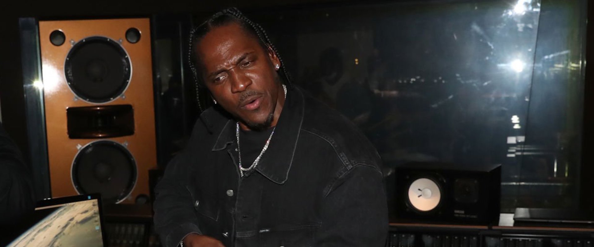 Pusha T during "It's Almost Dry" Album Listening Session at Jungle Studios on April 12, 2022 in New York City. (Photo by Johnny Nunez/WireImage)