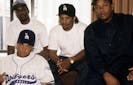 MC Ren, DJ Yella, Eazy-E and Dr. Dre of the rap group NWA pose for a portrait in 1991 in New York, New York. 