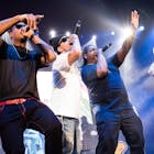 Rappers Krayzie Bone, Flesh-N-Bone, Bizzy Bone, Wish Bone and Layzie Bone of Bone Thugs-N-Harmony perform onstage during the High Hopes Concert Series produced by Bobby Dee Presents at Toyota Arena on November 19, 2022 in Ontario, California. (Photo by Scott Dudelson/Getty Images)