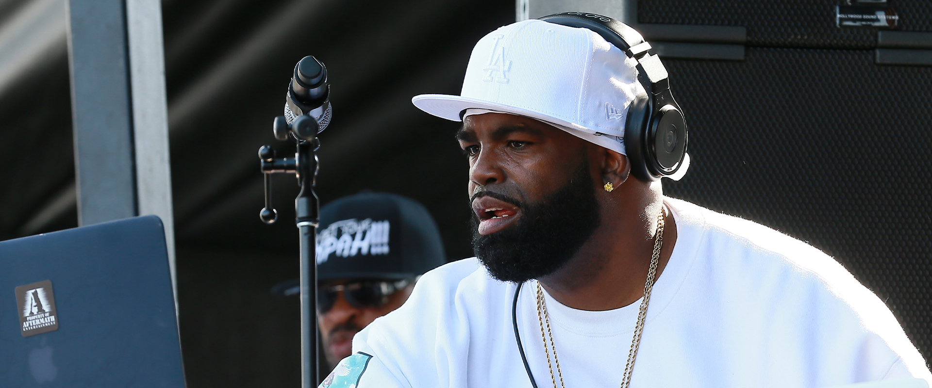 LOS ANGELES, CALIFORNIA - MAY 04: DJ BattleCat performs during the official unveiling of City Of Los Angeles' Obama Boulevard in honor of the 44th President of the United States of America on May 04, 2019 in Los Angeles, California. (Photo by Leon Bennett/Getty Images)