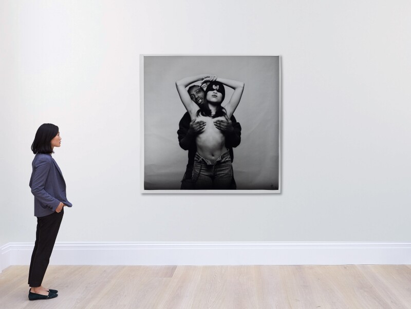 Brian Cross' pversized silver gelatin print of Ol' Dirty Bastard, shot for the cover of Rap Pages, ca. 1995