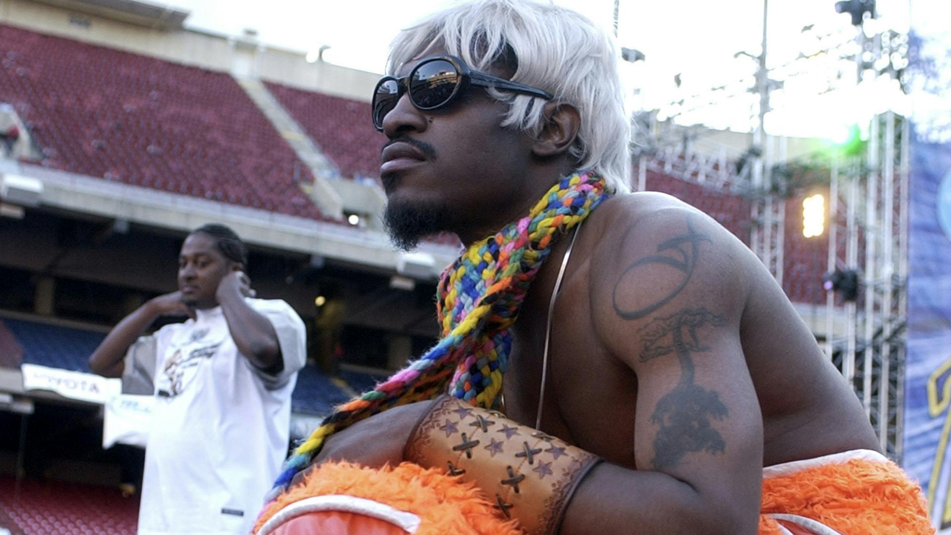 Andre 3000 of OutKast performs during Z100's Zootopia 2002 - Show at Giants Stadium in East Rutherford, New Jersey. Getty Images