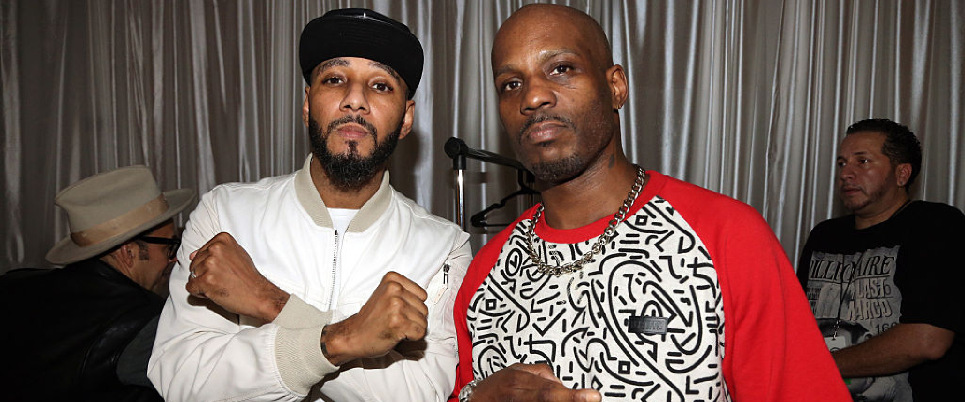 MIAMI, FL - DECEMBER 05: (L-R) Swizz Beatz and DMX attend Day 3 of The Dean collection X Bacardi House Party on December 5, 2015, in Miami, Florida. (Photo by Johnny Nunez/WireImage)
