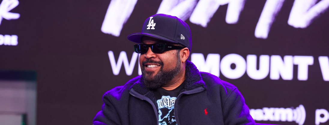 LOS ANGELES, CALIFORNIA - DECEMBER 07: Ice Cube speaks during SiriusXM and Pandora Playback with Mount Westmore including E-40, Too Short & Ice Cube at SiriusXM Studios on December 07, 2022 in Los Angeles, California. 