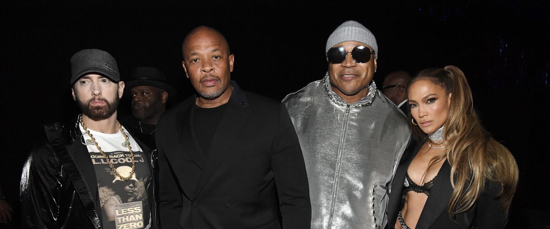 LL Cool J, Eminem, Jenifer Lopez, and Dr. Dre at Rock and Roll Hall Of Fame