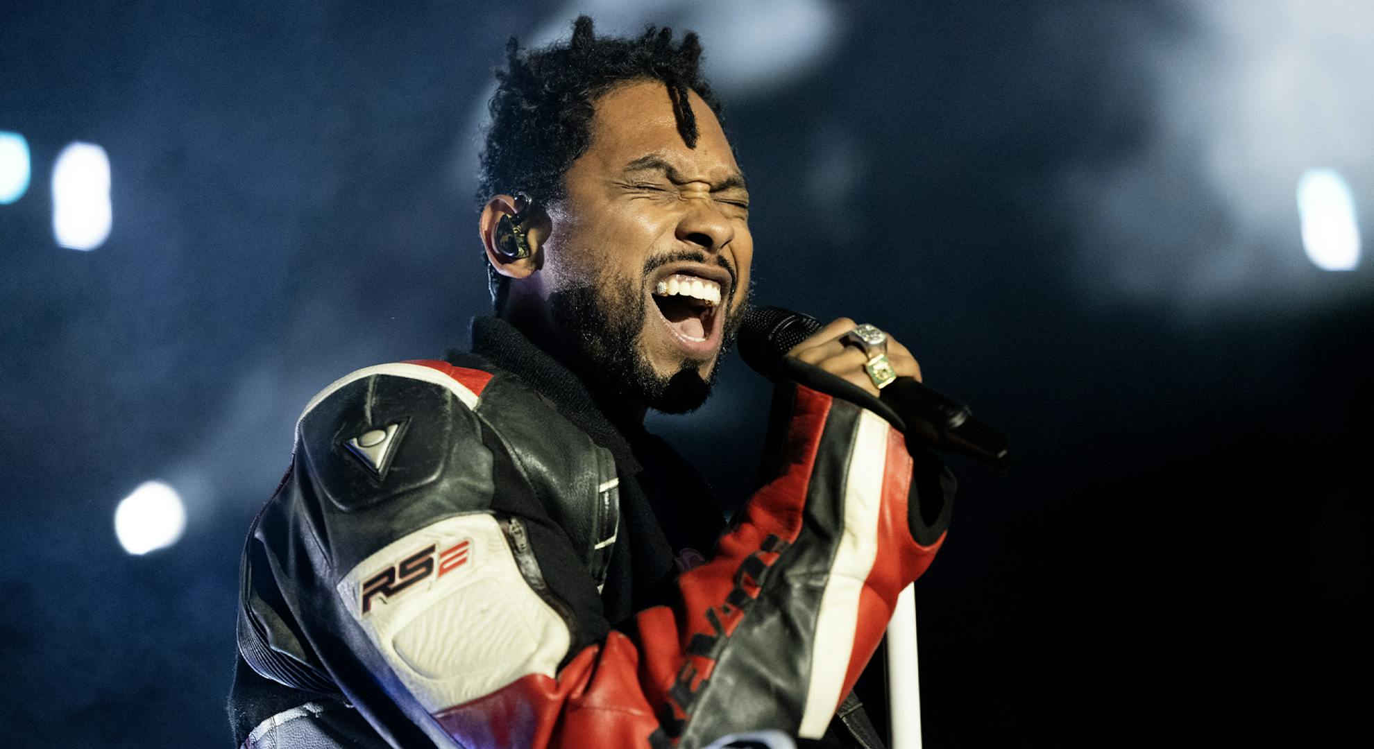 Singer Miguel performs onstage during the Smokin Grooves Festival at Los Angeles State Historic Park on March 19, 2022 in Los Angeles, California. (Photo by Scott Dudelson/Getty Images)