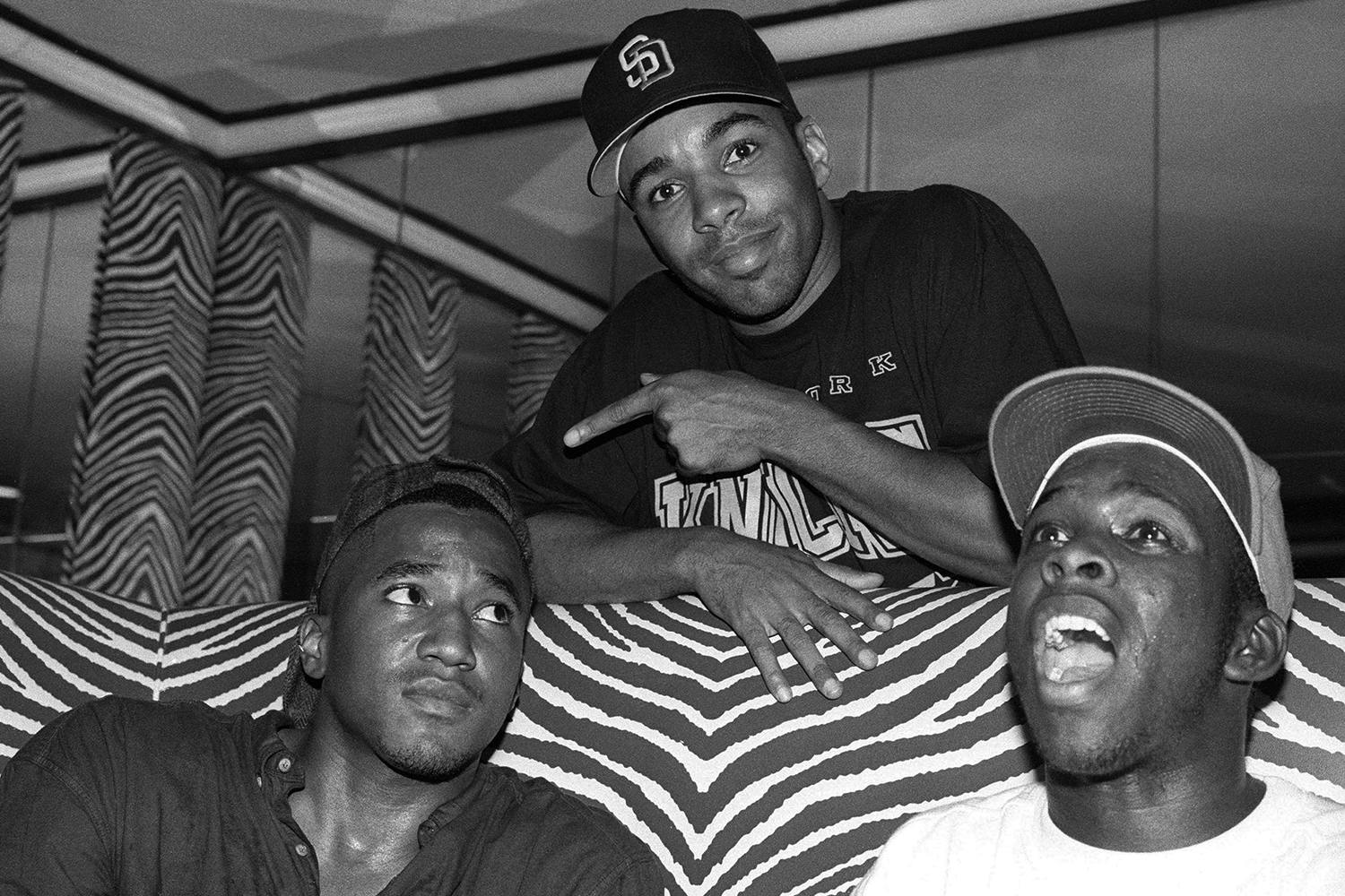 Actor Allen Payne and A Tribe Called Quest attend an album-release party for A Tribe Called Quest's 