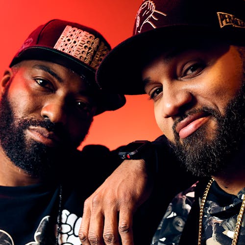 Desus Nice and The Kid Mero of Showtime's 'Desus & Mero' pose for a portrait during the 2019 Winter TCA Getty Images Portrait Studio at The Langham Huntington, Pasadena on January 31, 2019 in Pasadena, California. (Photo by Robby Klein/Getty Images)