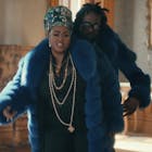 JILL SCOTT and CONWAY THE MACHINE in the music video for "Chanel Pearls"