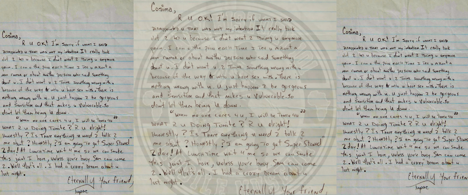 Sotheby's Tupac Letter