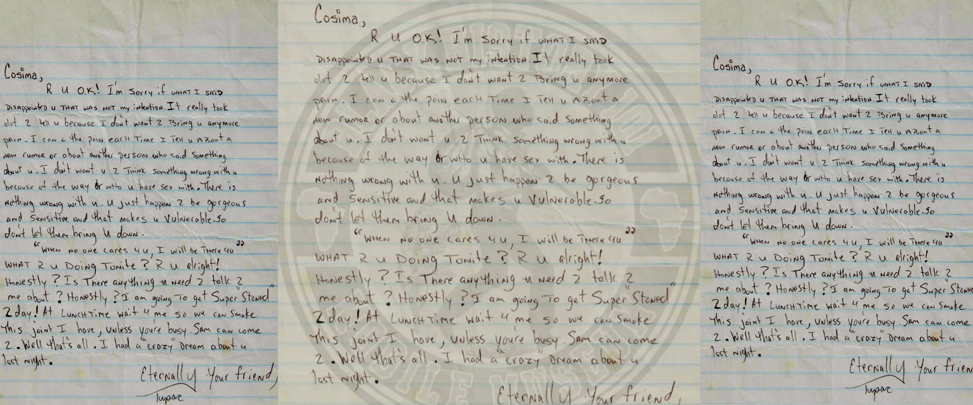 Sotheby's Tupac Letter