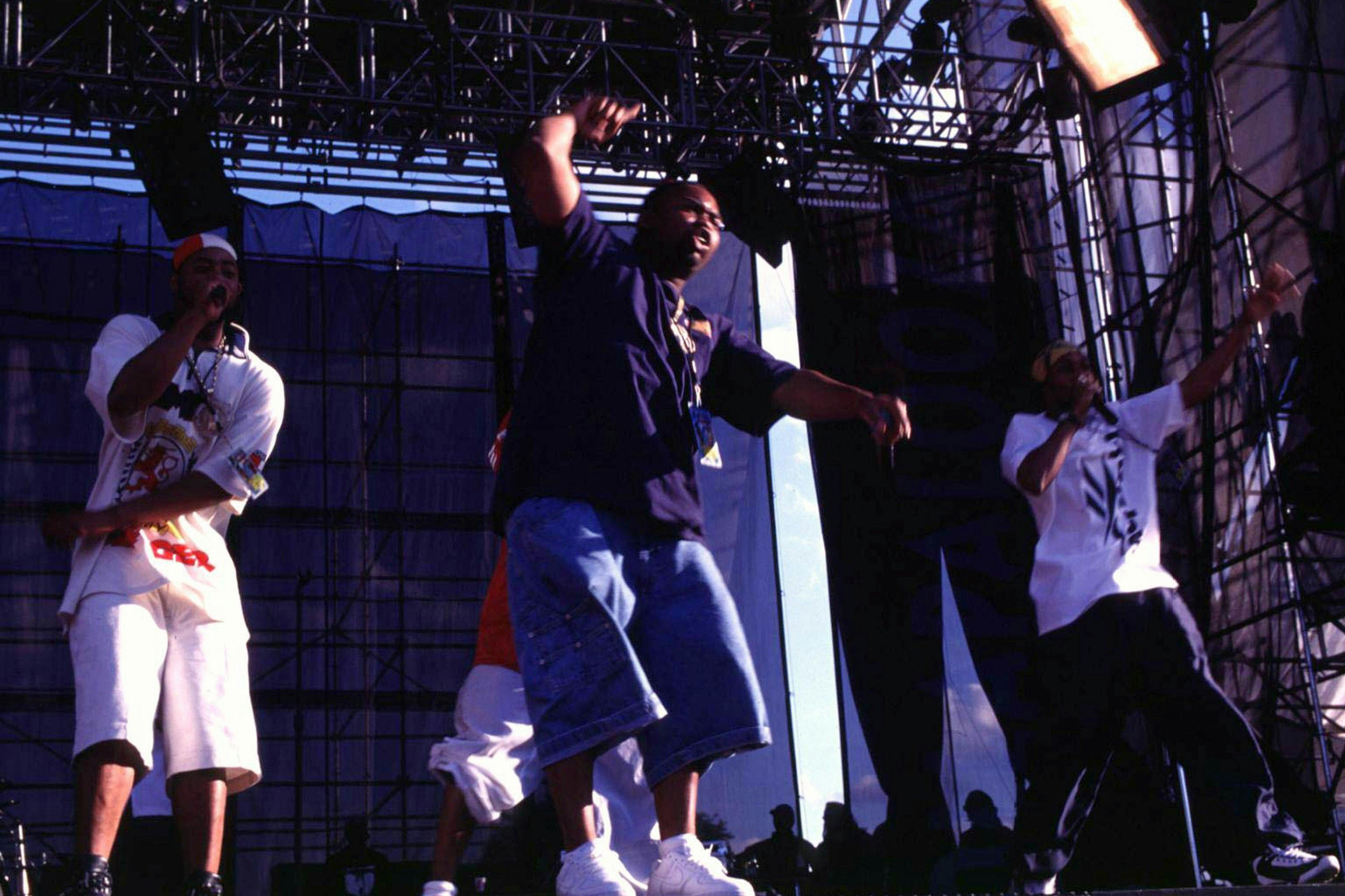 Wu-Tang Clan during Lollapalooza 1996 at Downing Stadium, Randall's Island in New York City at Downing Stadium, Randall's Island in New York, New York, United States. (Photo by Steve Eichner/WireImage)