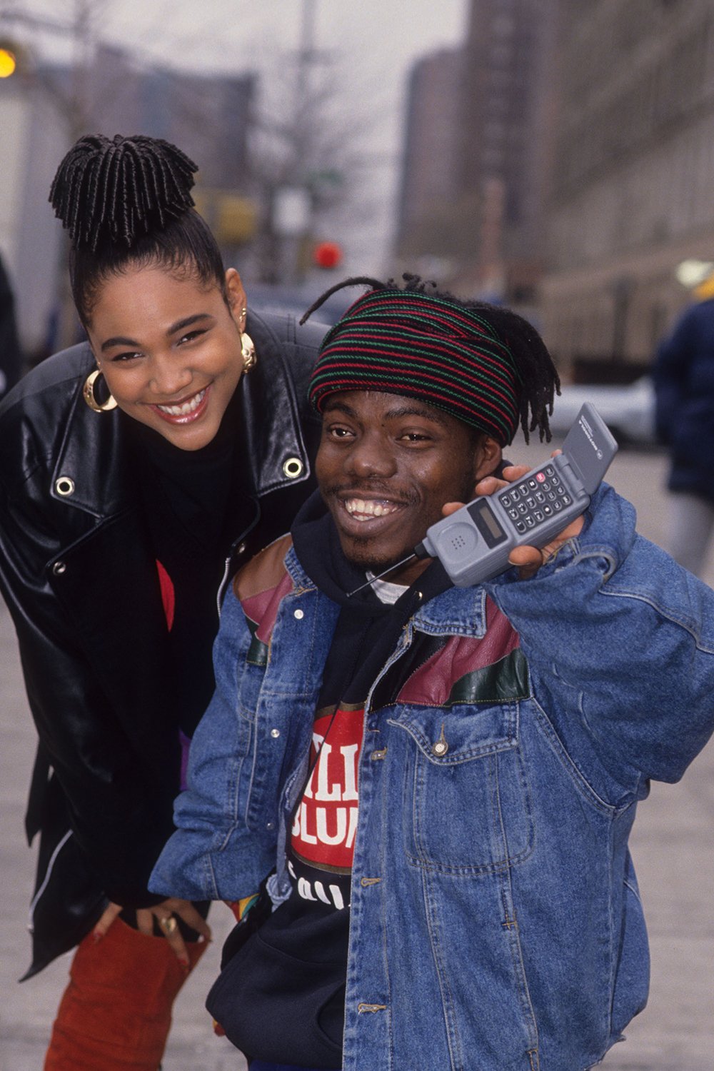 Bushwick Bill (aka Richard Stephen Shaw) and Monie Love (Simone Johnson) appear on the set of 