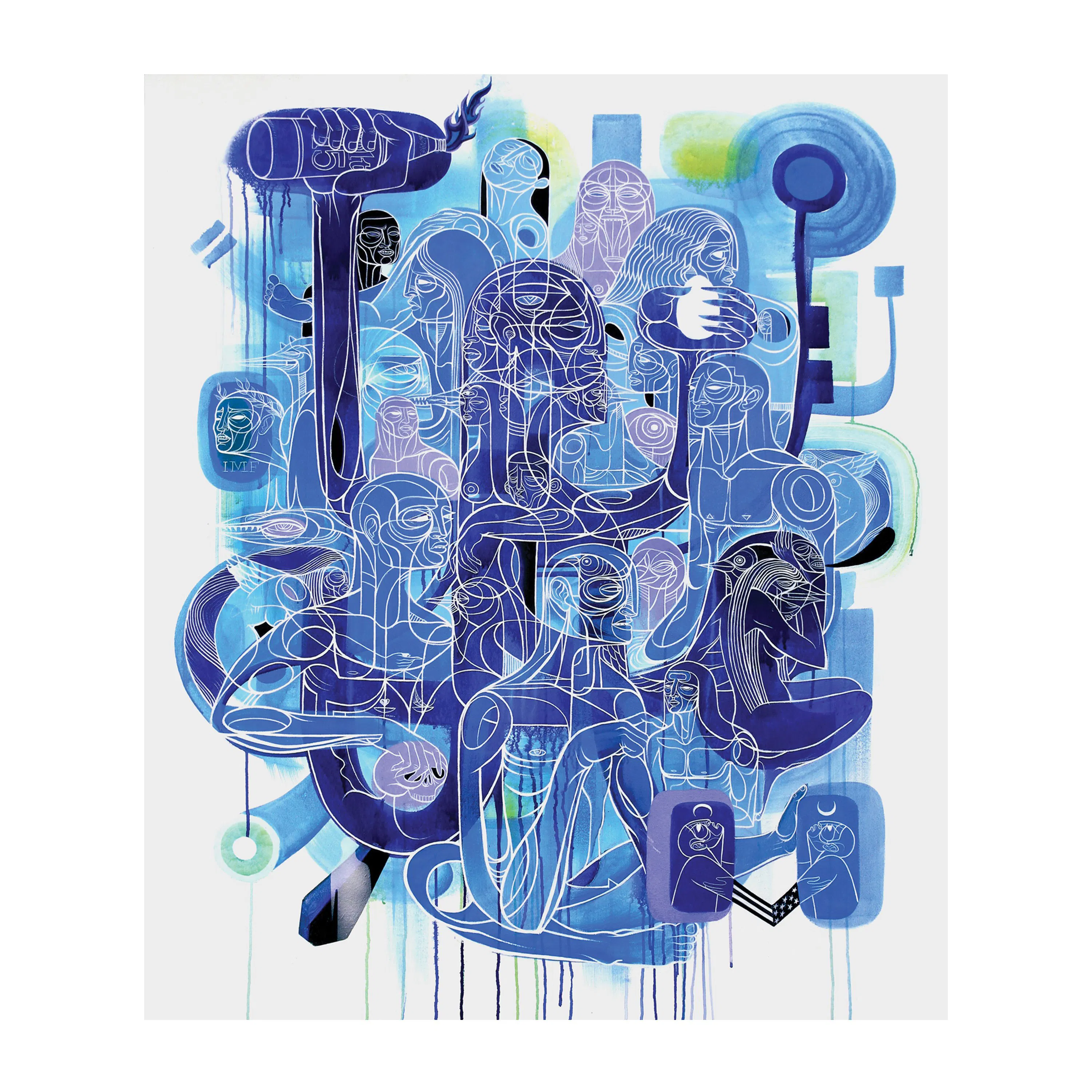 UNTITLED Acrylic and spray on canvas 2015, 48” x 60”