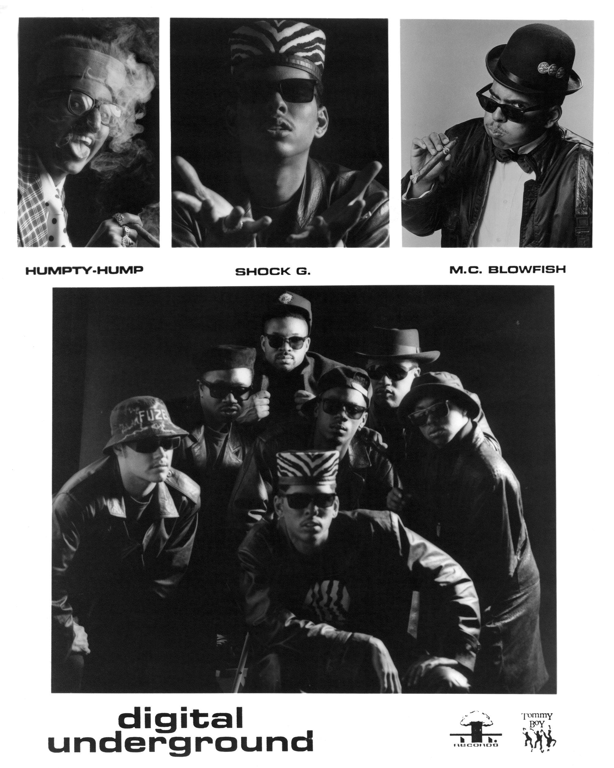 CIRCA 1990: Alternative hip hop group Digital Underground poses. (Photo by Michael Ochs Archives/Getty Images)