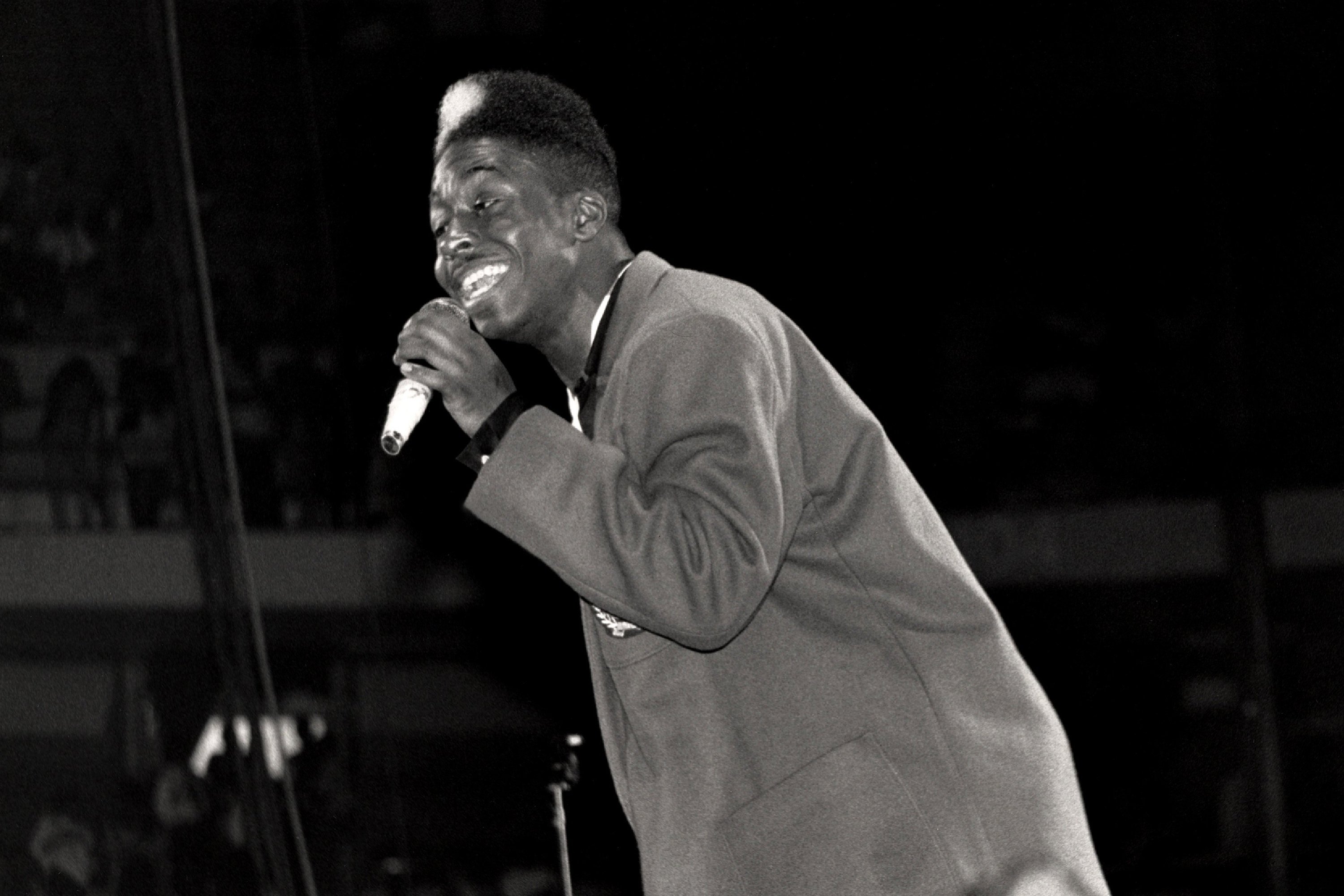 Kwame’ performs at the Mecca Arena in Milwaukee, Wisconsin in 1989