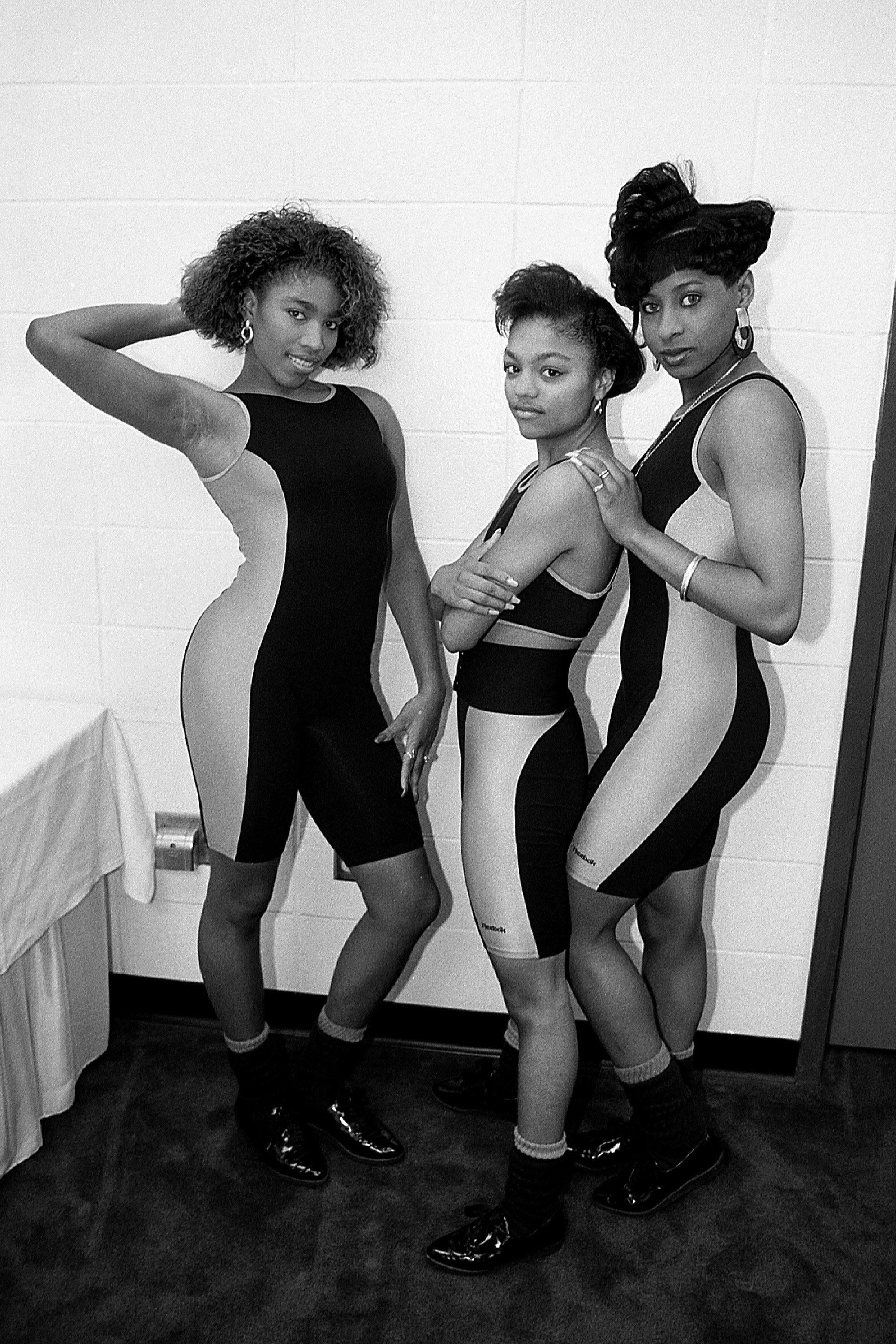Sweet L.D., Lil P. and Terrible T. from Oaktown's 3.5.7 poses for photos prior to their concert at the Indiana Convention Center in Indianapolis, Indiana in April 1989. (Photo By Raymond Boyd/Getty Images)