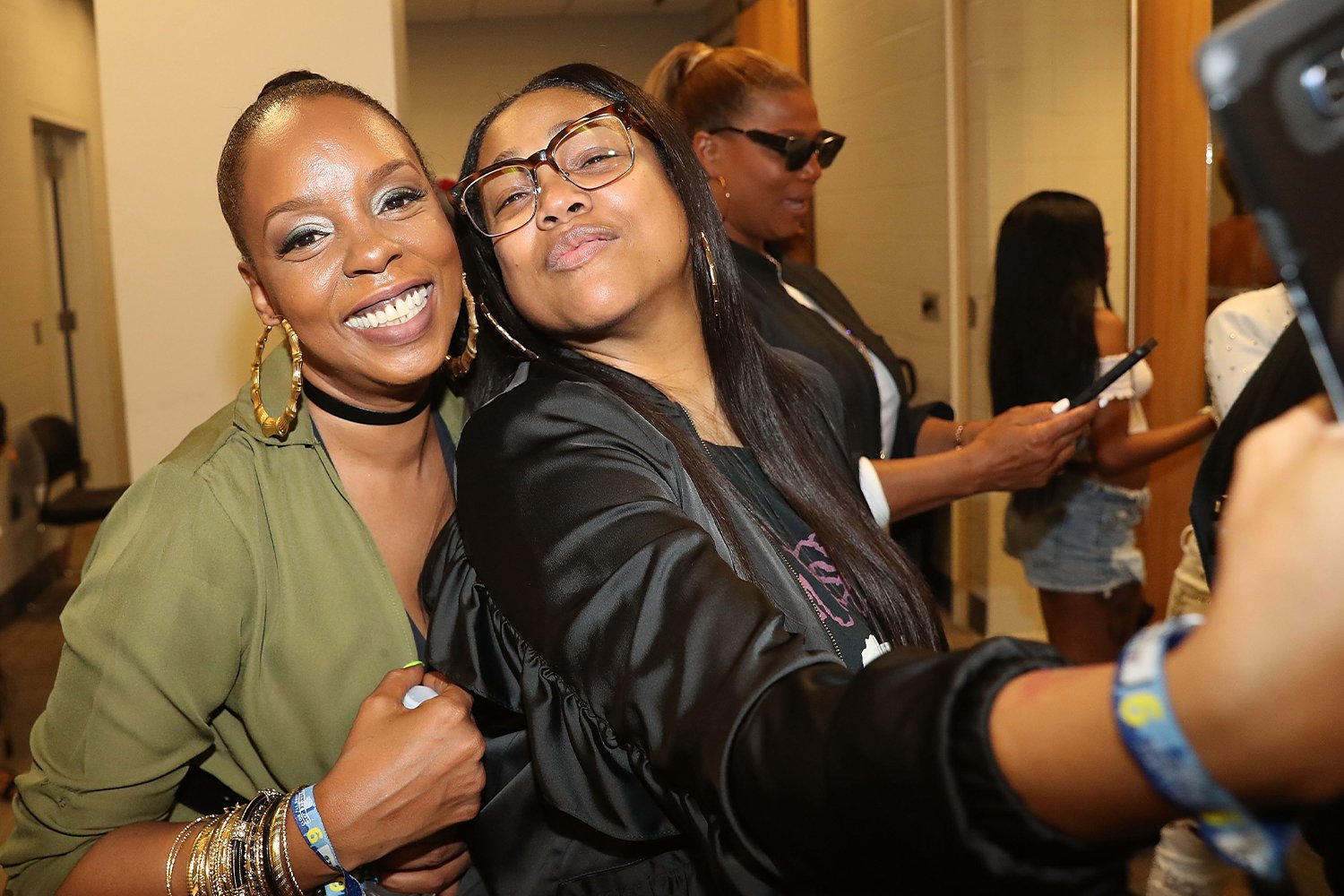 Rah Digga and Monie Love backstage at the 2017 Hot 97 Summer Jam at MetLife Stadium on June 11, 2017 in East Rutherford, New Jersey. (Photo by Johnny Nunez/WireImage)