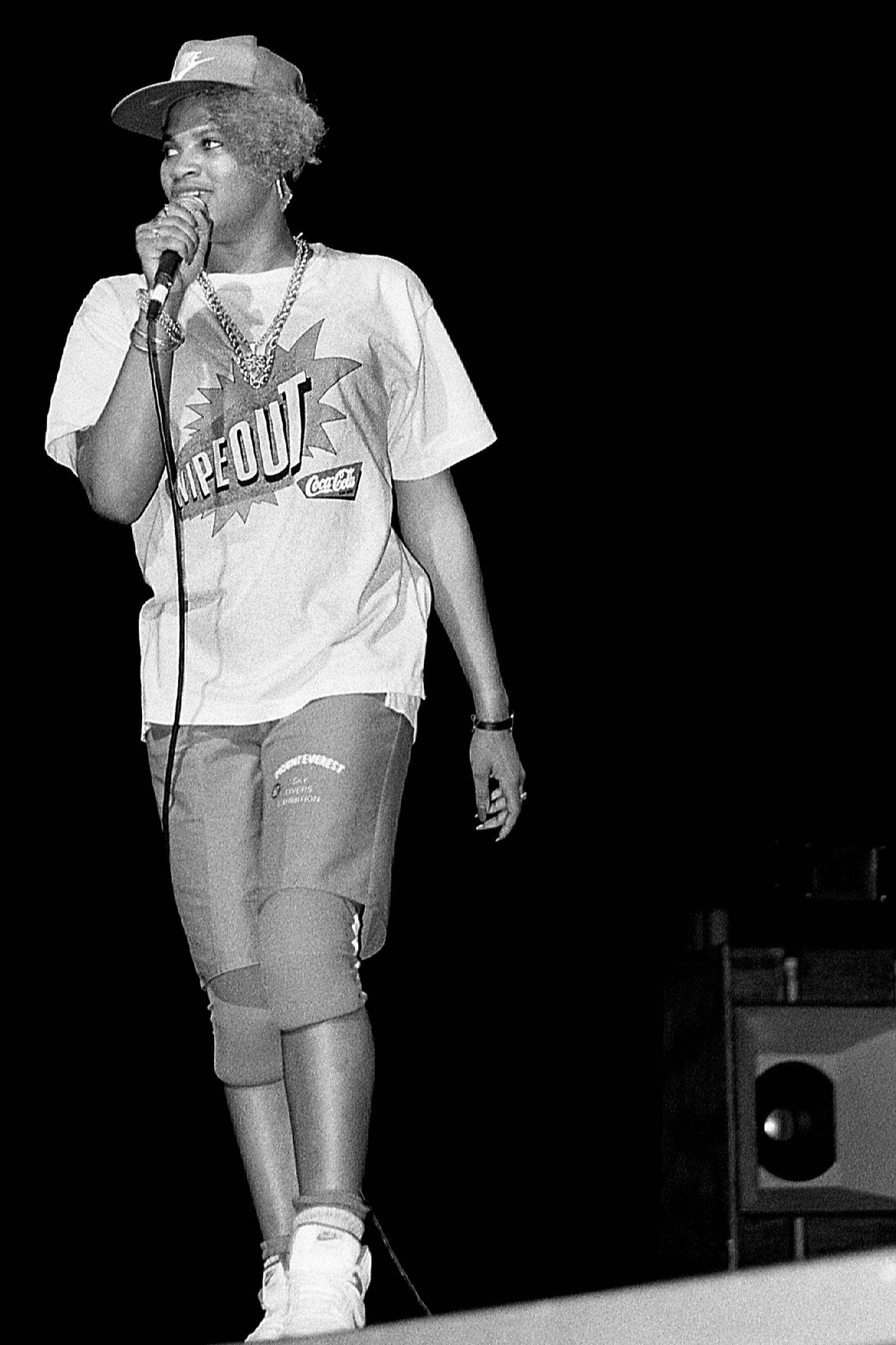 Salt from Salt-N-Pepa perform at the Holiday Star Theatre in
Merrillville, Indiana 1987