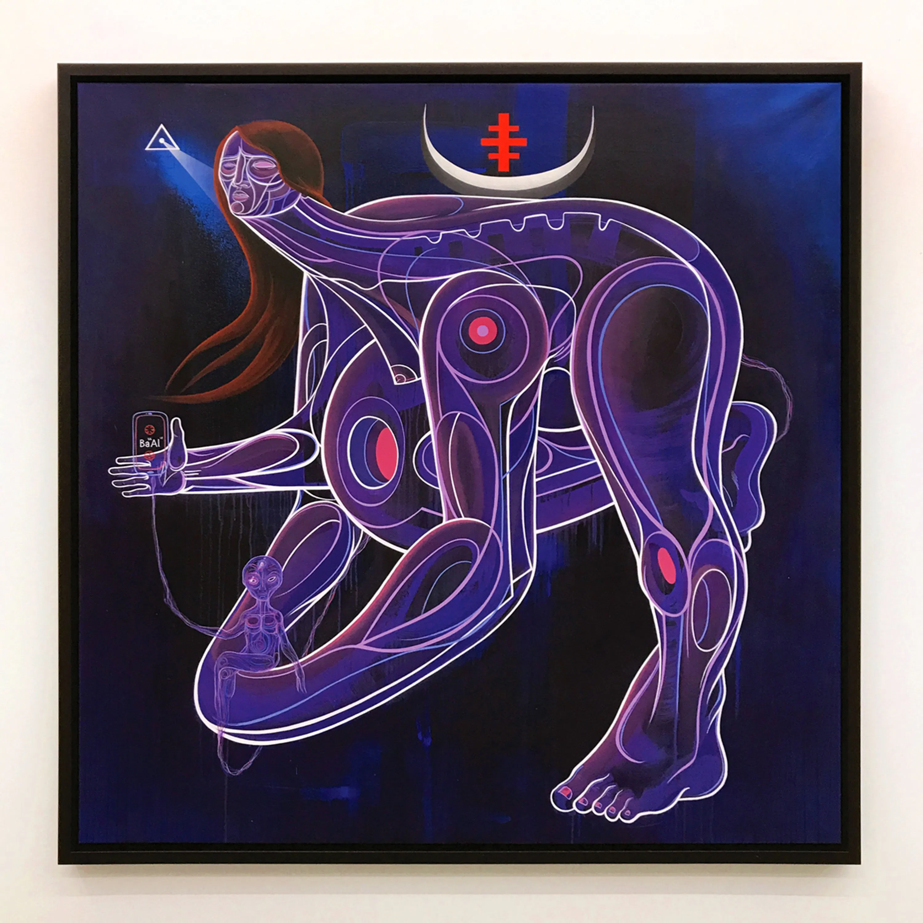 MORGELLIA Acrylic and spray on canvas 2018, 57” x 57”