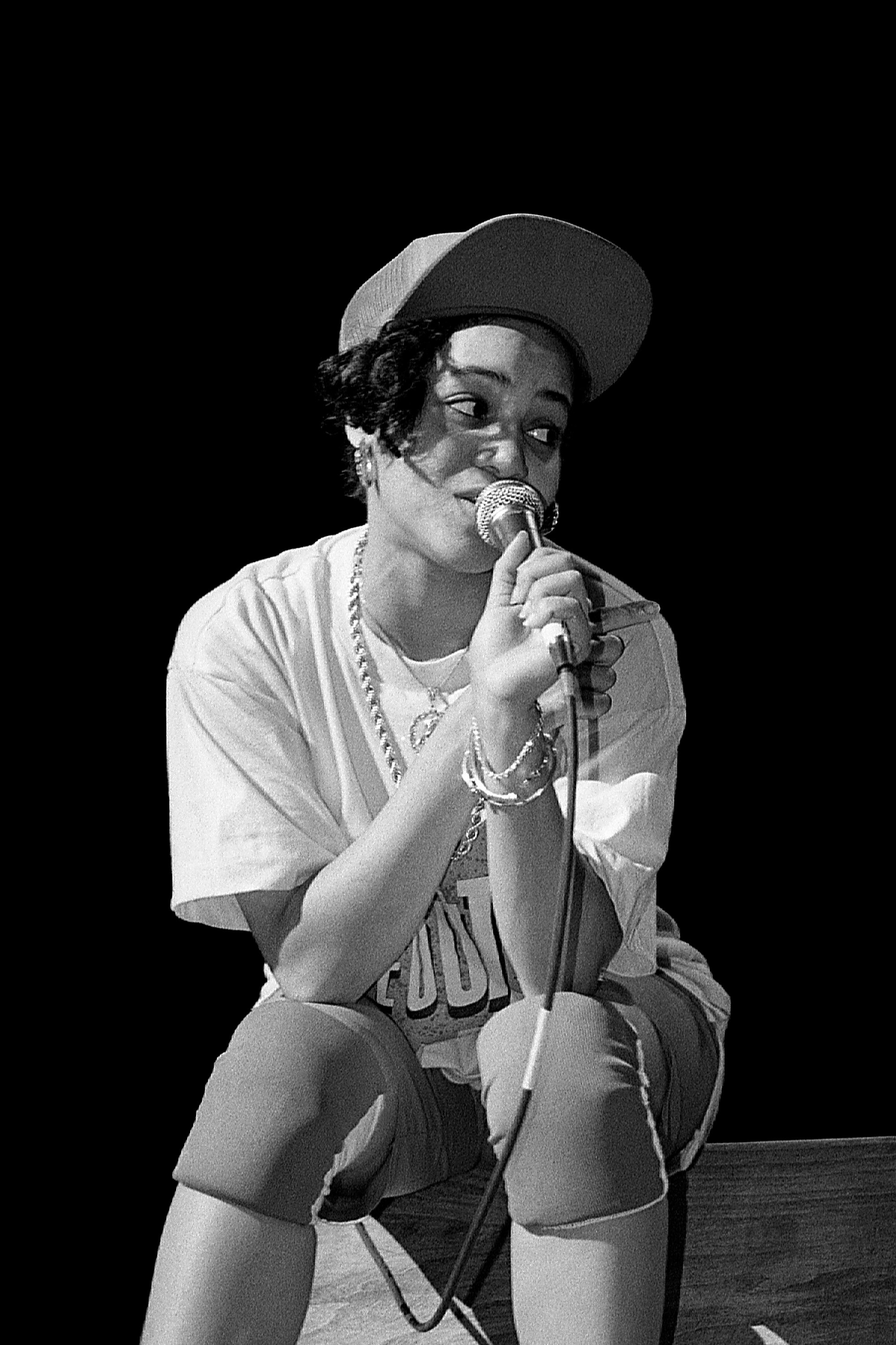 Salt from Salt-N-Pepa perform at the Holiday Star Theatre in
Merrillville, Indiana 1987