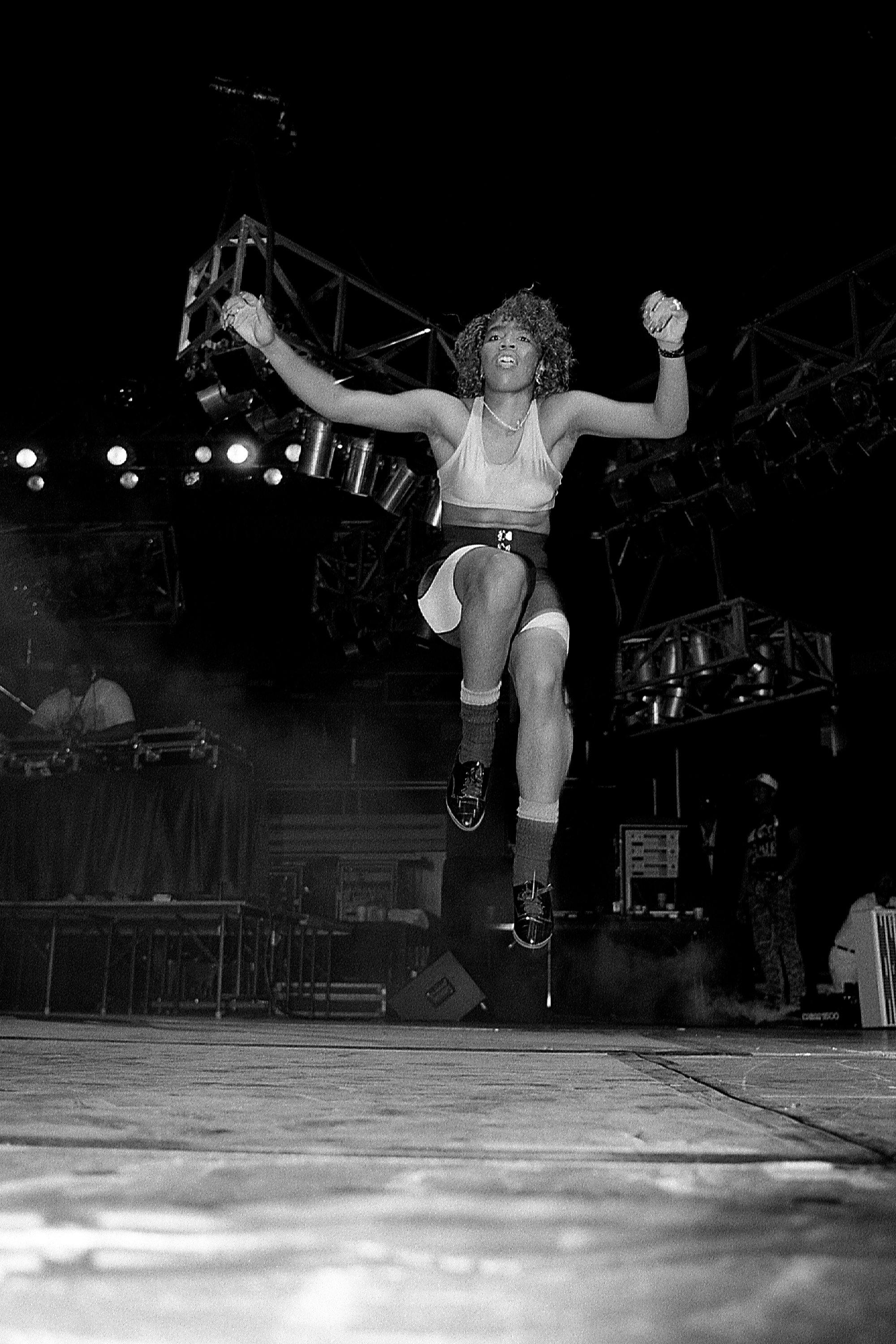 Sweet L.D. of Oaktown's 3.5.7. performs at Kemper Arena in Kansas City, Missouri in April 1989. (Photo By Raymond Boyd/Getty Images)